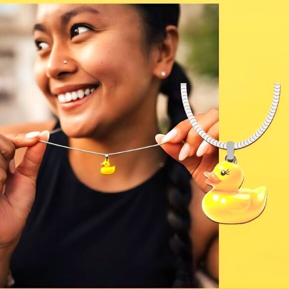 ZOX "LUCKY DUCK" #616 SILVER DUCKY NECKLACE NEW COLLECTIBLE VINTAGE - Picture 3 of 13